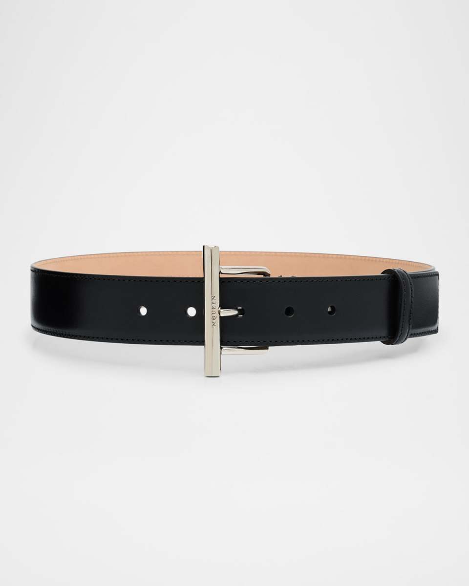 T-Bar Skinny Leather Belt